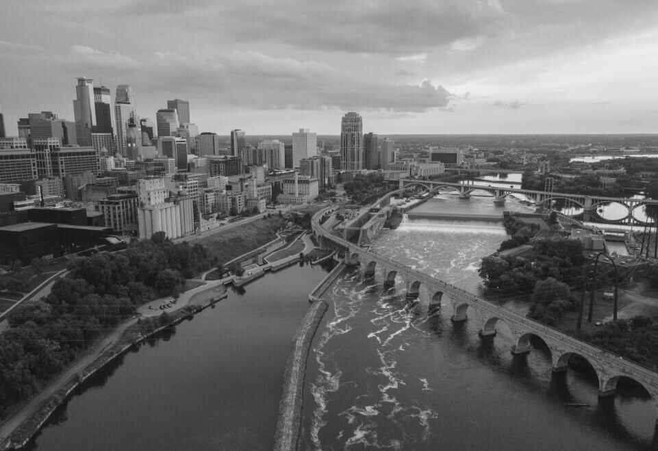 Minneapolis, Minnesota USA (black and white)
